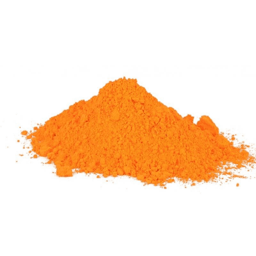 A bright intermediate shade between yellow and orange that provides excellent visibility in decorative paints, safety markings, and specialty coating systems. Fluorescent Orange Yellow